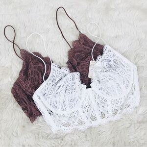 INTIMATELY FREE PEOPLE Longline Lace Underwire Bra Bundle Bralette Set XS Small‎